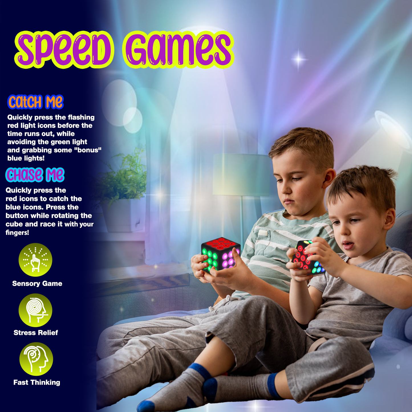 Kids Brain and Memory Cube Toy | 5 Electronic Handheld Games for Kids Boys & Girls Ages 6 7 8 9 10-12 Years Old & Up | STEM Sensory Fidget Toy | Ideal Gift Idea for Kids and Teens