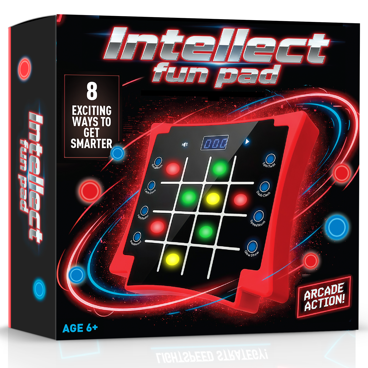 PlayRoute Kids Light-Up Memory Game Toy – 8-in-1 Handheld Electronic Toy for Ages 6–12 | Brain & Reaction Games | Travel Toy Gift for Boys & Girlss Training | Educational Travel Toy