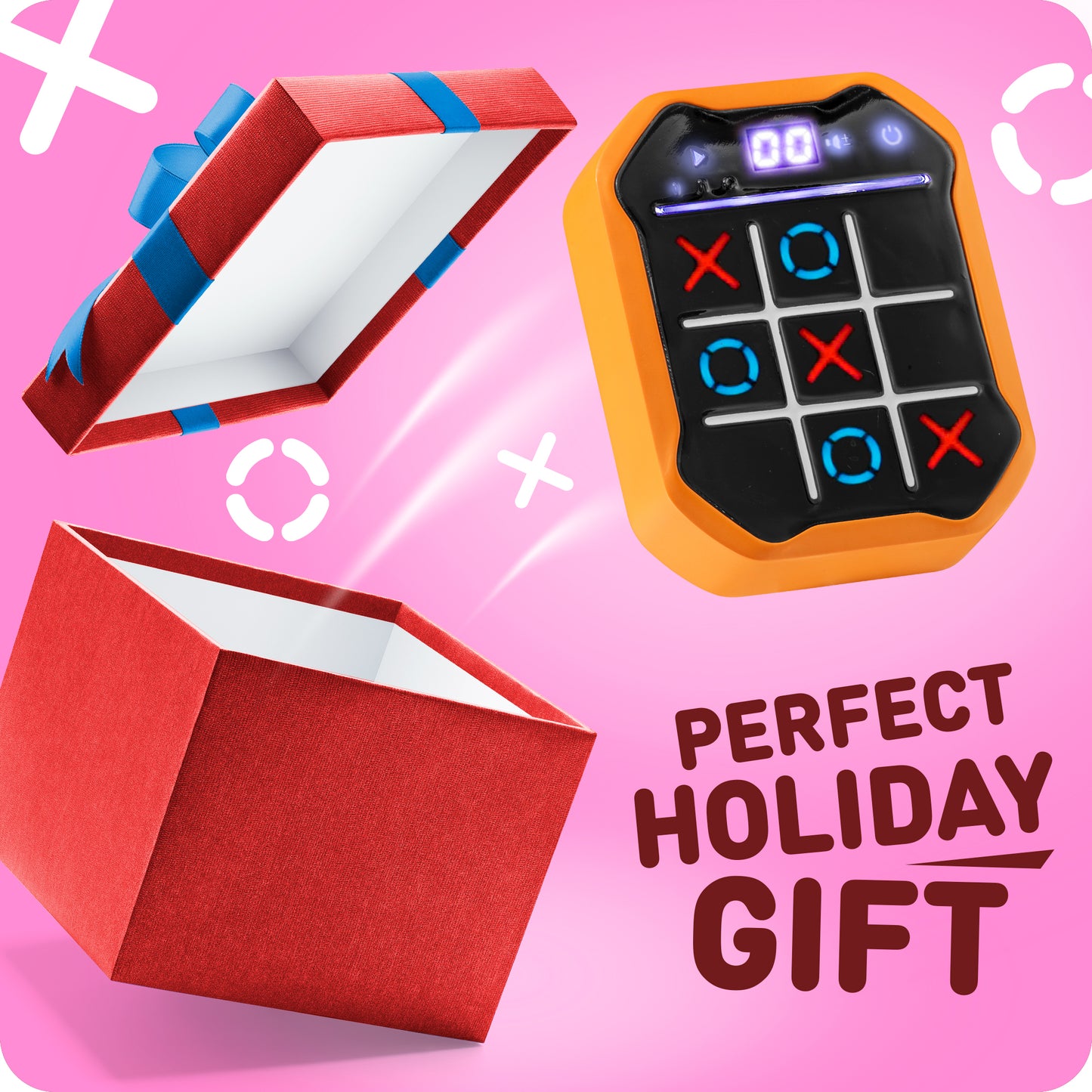 Kids Tic-Tac-Toe Game Toy – 3-in-1 - Memory & Brain Toy for Ages 7+ | Handheld Travel Toy with Lights & Sound | Gift for Boys & Girls