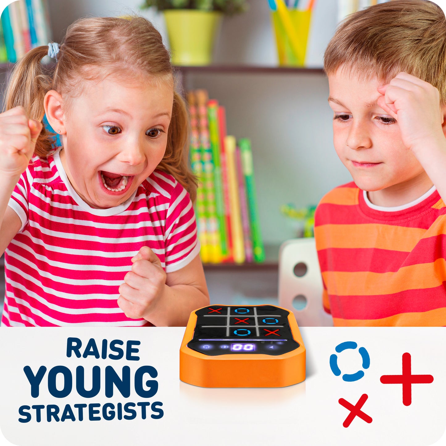 Kids Tic-Tac-Toe Game Toy – 3-in-1 - Memory & Brain Toy for Ages 7+ | Handheld Travel Toy with Lights & Sound | Gift for Boys & Girls