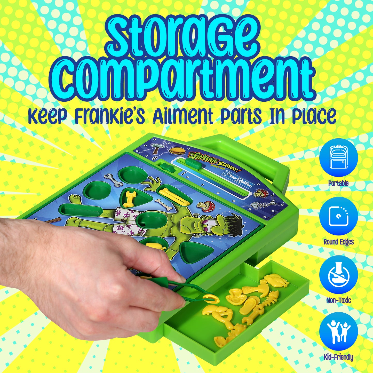 PlayRoute Pop Up Operation Game | Fun Operation Pop Up Board Game for Kids Ages 6-12 Years Old | STEM Toy Concentration Game Teaching Fine Motor Skills – Fun Family Night Game